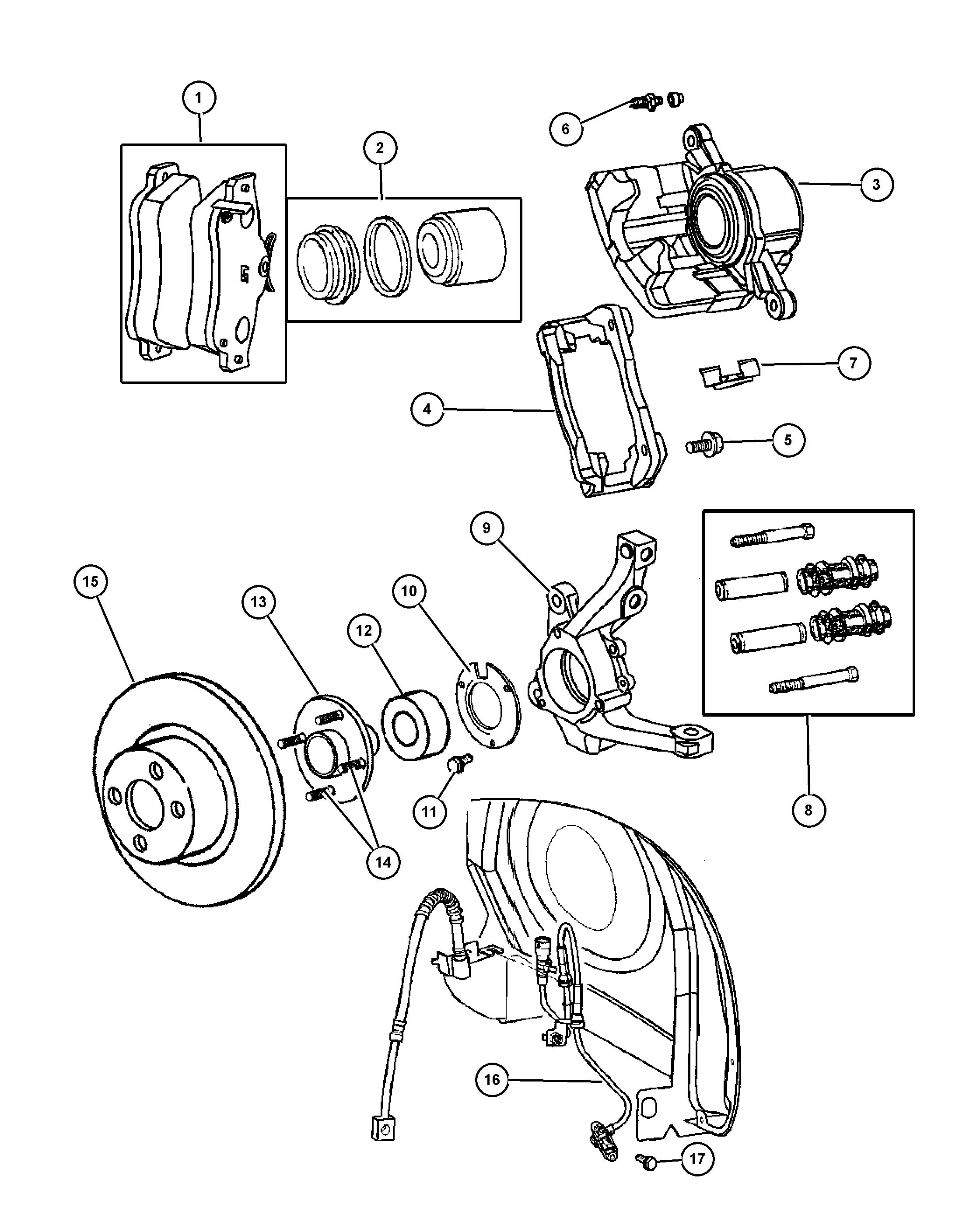 Chrysler 5017 842AA - Mäntä, jarrusatula inparts.fi