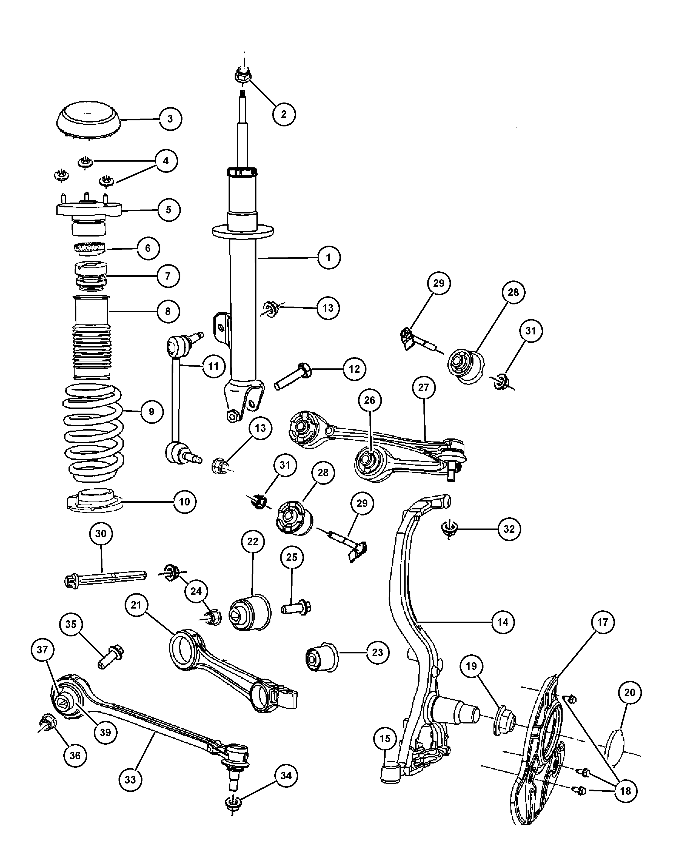 Chrysler 4782 613AC - Tukivarsi, pyöräntuenta inparts.fi