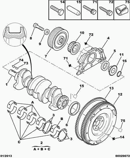 PEUGEOT 0515.V6 - Hihnapyörä, kampiakseli inparts.fi