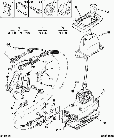 CITROËN 2411 25 - Korjaussarja, kytkinvipu inparts.fi