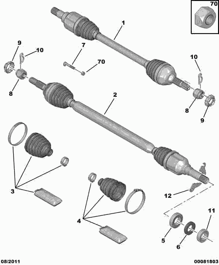 CITROËN 3293 G4 - Paljekumi, vetoakseli inparts.fi