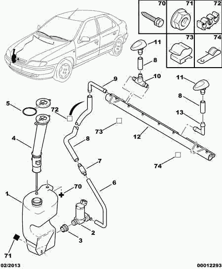 PEUGEOT (DF-PSA) 6432 32 - Korkki, pesusäiliö inparts.fi