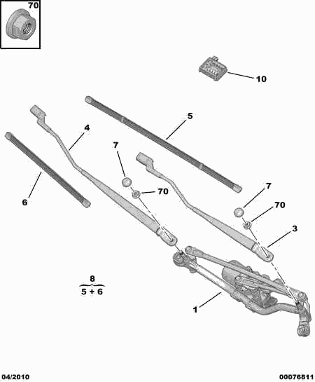 PEUGEOT 6423 K0 - Pyyhkijänsulka inparts.fi