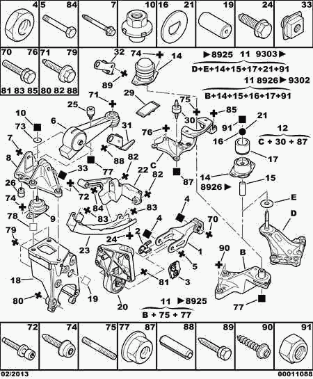 CITROËN 1844 94 - Moottorin tuki inparts.fi