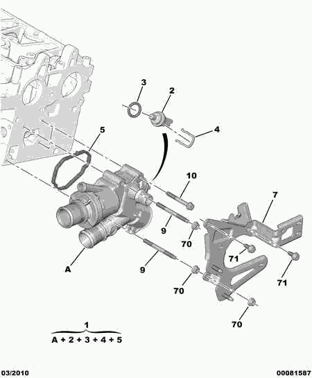 PEUGEOT 98 036 487 80 - Termostaatti, jäähdytysneste inparts.fi