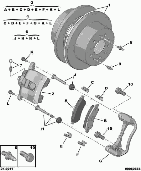 CITROËN 4254-69 - Jarrupala, levyjarru inparts.fi