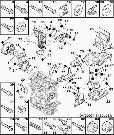 CITROËN 1807-P5 - Moottorin tuki inparts.fi