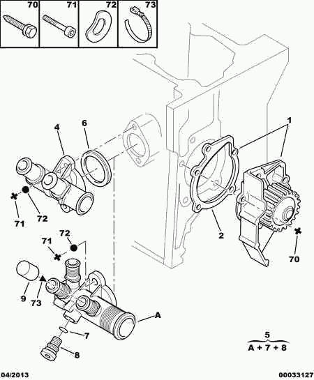 CITROËN 1336.H7 - Termostaattikotelo inparts.fi