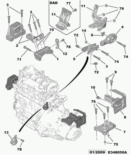 CITROËN 1806.J8 - Moottorin tuki inparts.fi