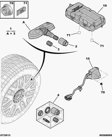 CITROËN 5430 93 - Pyöräanturi, rengaspaine inparts.fi