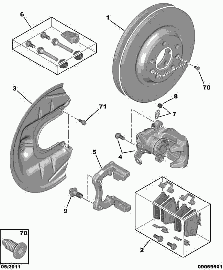 CITROËN 4439 36 - Ohjainhylsysarja, jarrusatula inparts.fi