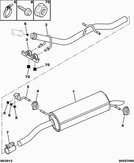 CITROËN 1736 33 - Putkenliitin, pakoputkisto inparts.fi