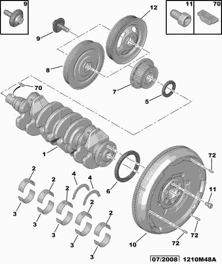 Opel 0515 V8 - Hihnapyörä, kampiakseli inparts.fi