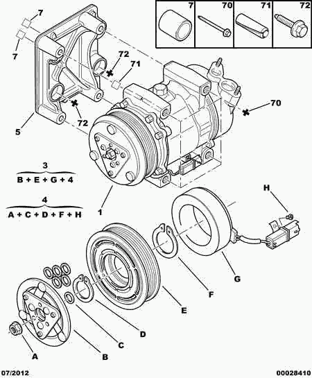 CITROËN 6453.QH - Kompressori, ilmastointilaite inparts.fi