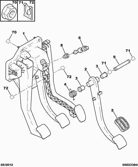 CITROËN 4504 16 - Poljinpäällyste, kytkinpoljin inparts.fi