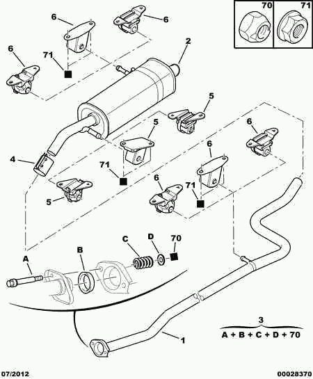 PEUGEOT 1736 11 - Putkenliitin, pakoputkisto inparts.fi