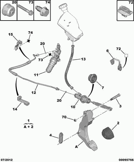 PEUGEOT 2182 16 - Työsylinteri, kytkin inparts.fi