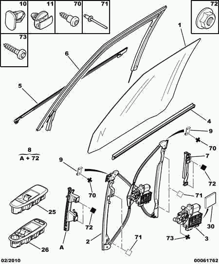 CITROËN 6554 YH - Kytkin, lasinnostin inparts.fi