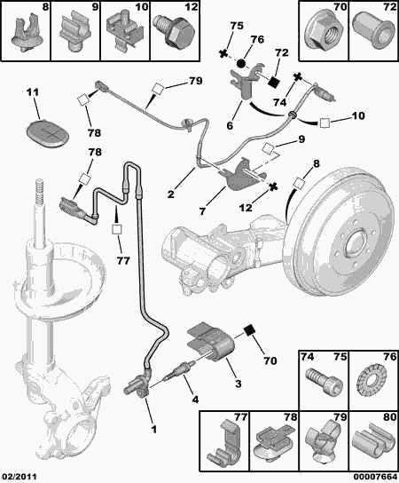 PEUGEOT 4545 C8 - ABS-anturi inparts.fi