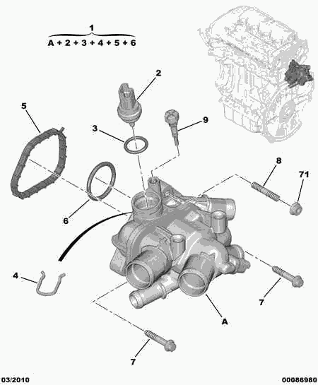 PEUGEOT 1336 Z6 - Termostaatti, jäähdytysneste inparts.fi