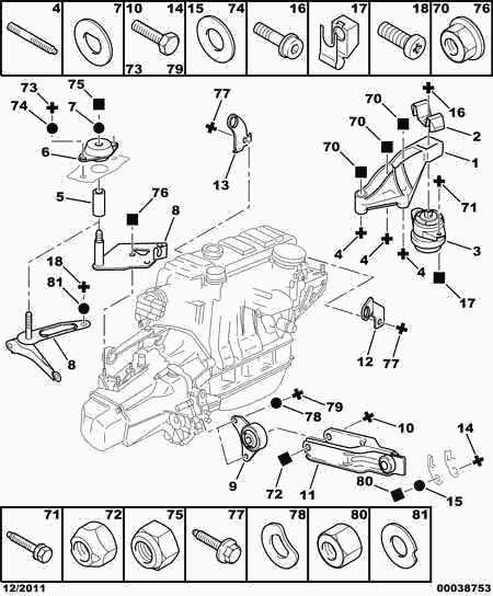 CITROËN 1806.16 - Moottorin tuki inparts.fi