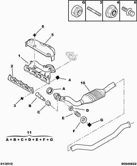 PEUGEOT 1706 56 - PIPE FRONT EXHAUST TO CATALYST inparts.fi