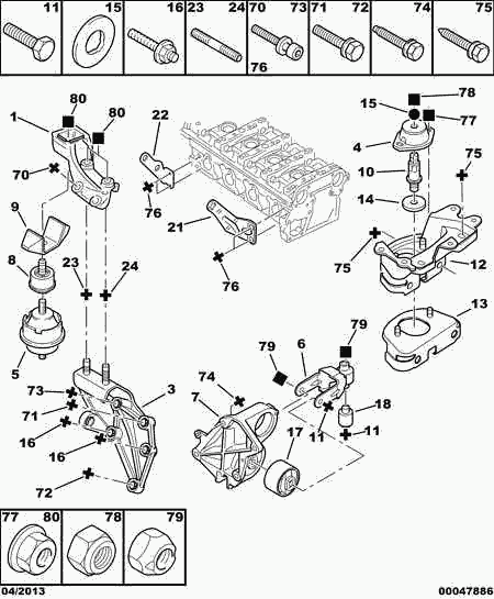 CITROËN 96 171 996 - Moottorin tuki inparts.fi