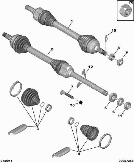 CITROËN 3293 E0 - Paljekumi, vetoakseli inparts.fi