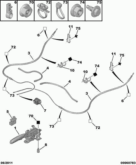 PEUGEOT 4746 20 - Vaijeri, seisontajarru inparts.fi