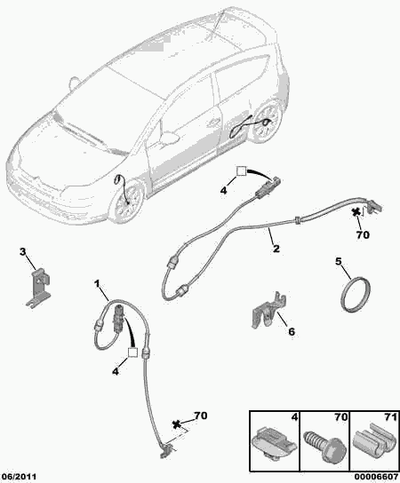 PEUGEOT 4545.C4 - ABS-anturi inparts.fi