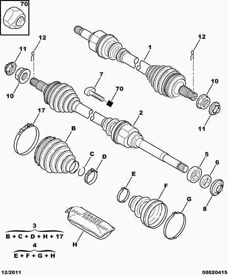 CITROËN 3272 FG - Nivelsarja, vetoakseli inparts.fi