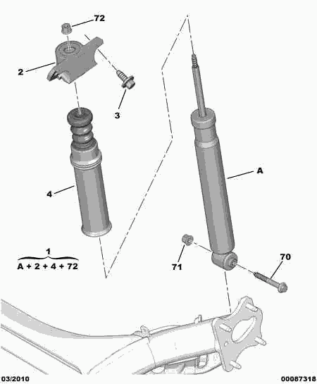 PEUGEOT 5206.ZJ - REAR SUSPENSION SHOCK-ABSORBER inparts.fi