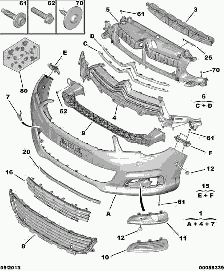 CITROËN 7453 66 - Jäähdyttimen säleikkö inparts.fi