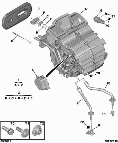 PEUGEOT 6461 H7 - Paisuntaventtiili, ilmastointilaite inparts.fi