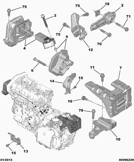 PEUGEOT 96 765 708 80 - Moottorin tuki inparts.fi