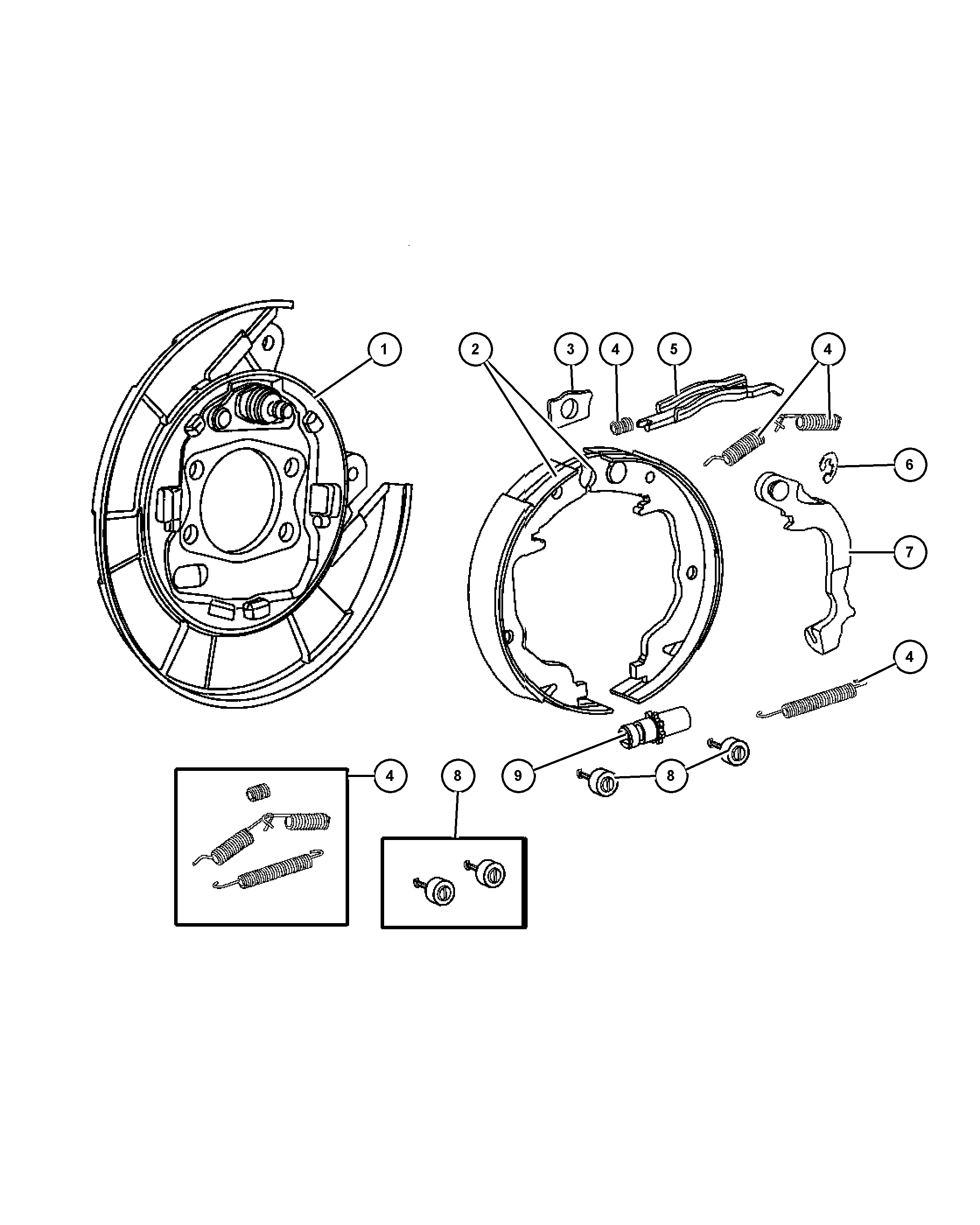 Chrysler 5191 215AA - Jarrukenkäsarja, seisontajarru inparts.fi