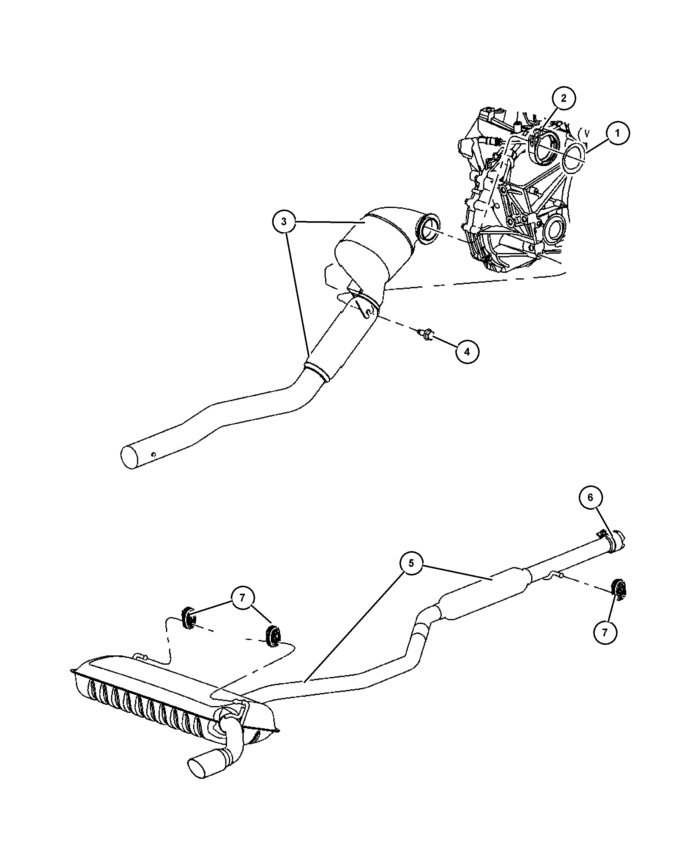 Chrysler 5105 634AA - Putkenliitin, pakoputkisto inparts.fi