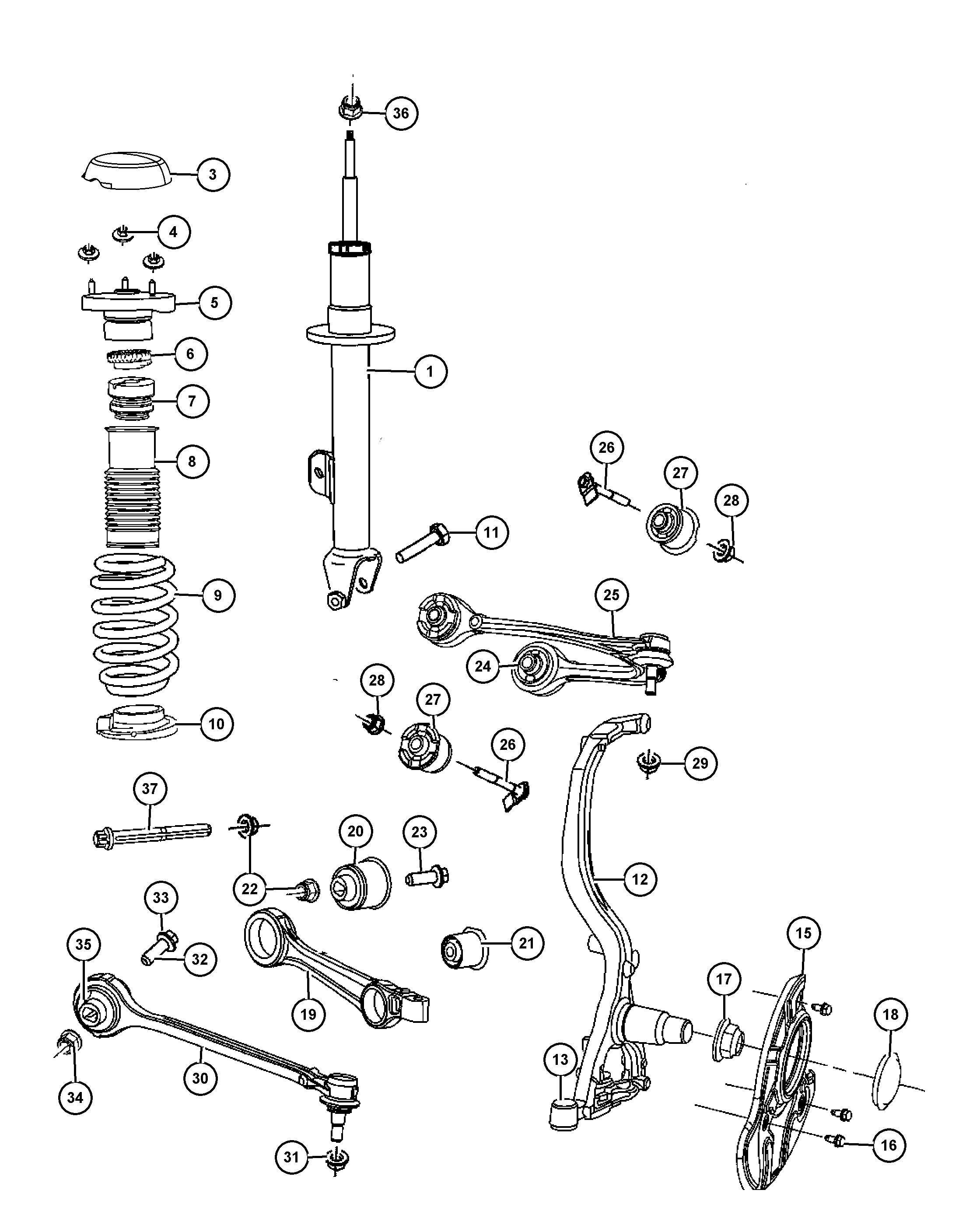 Chrysler 68045 130AE - Tukivarsi, pyöräntuenta inparts.fi