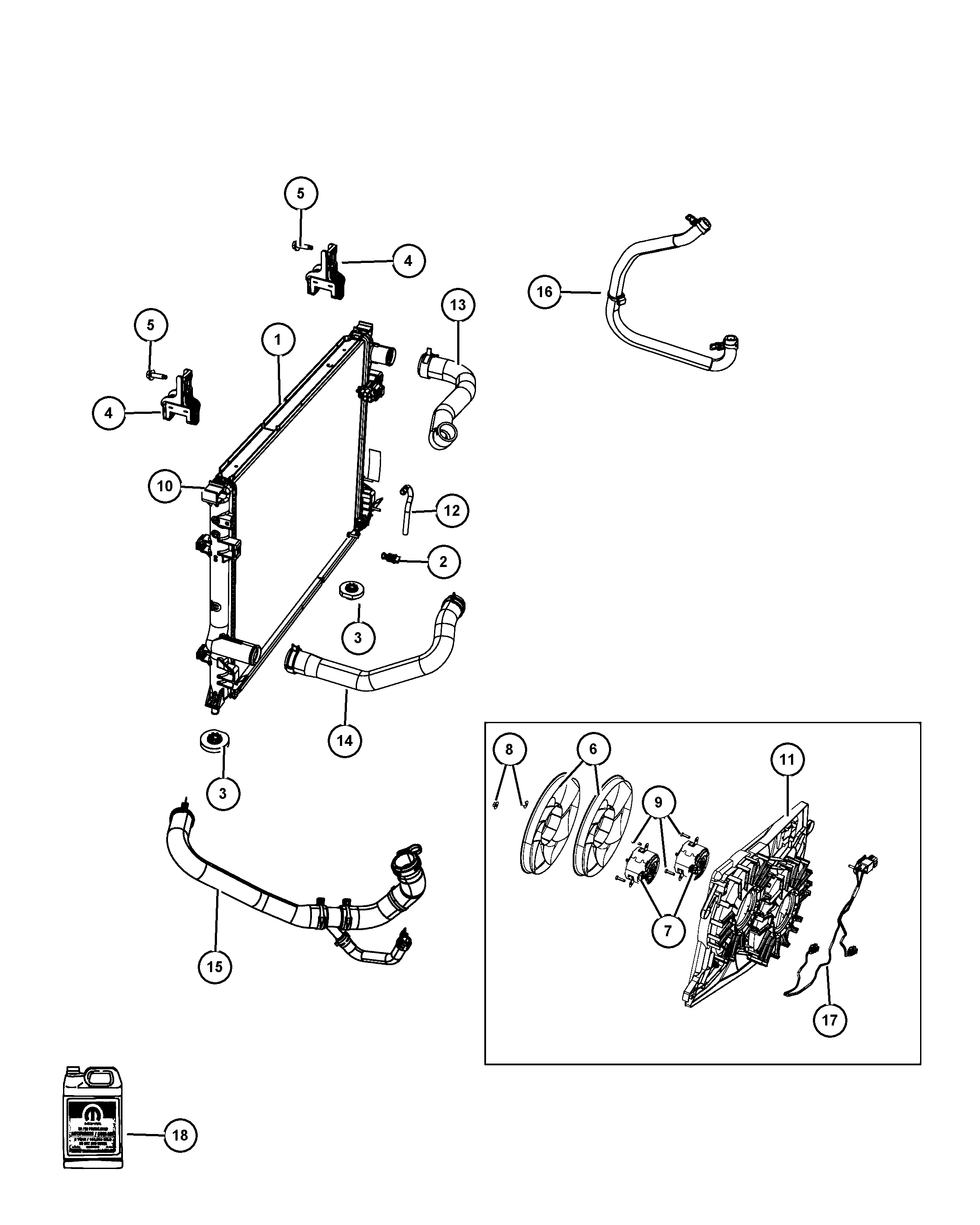 Chrysler 68050 126AB - Jäähdytin,moottorin jäähdytys inparts.fi