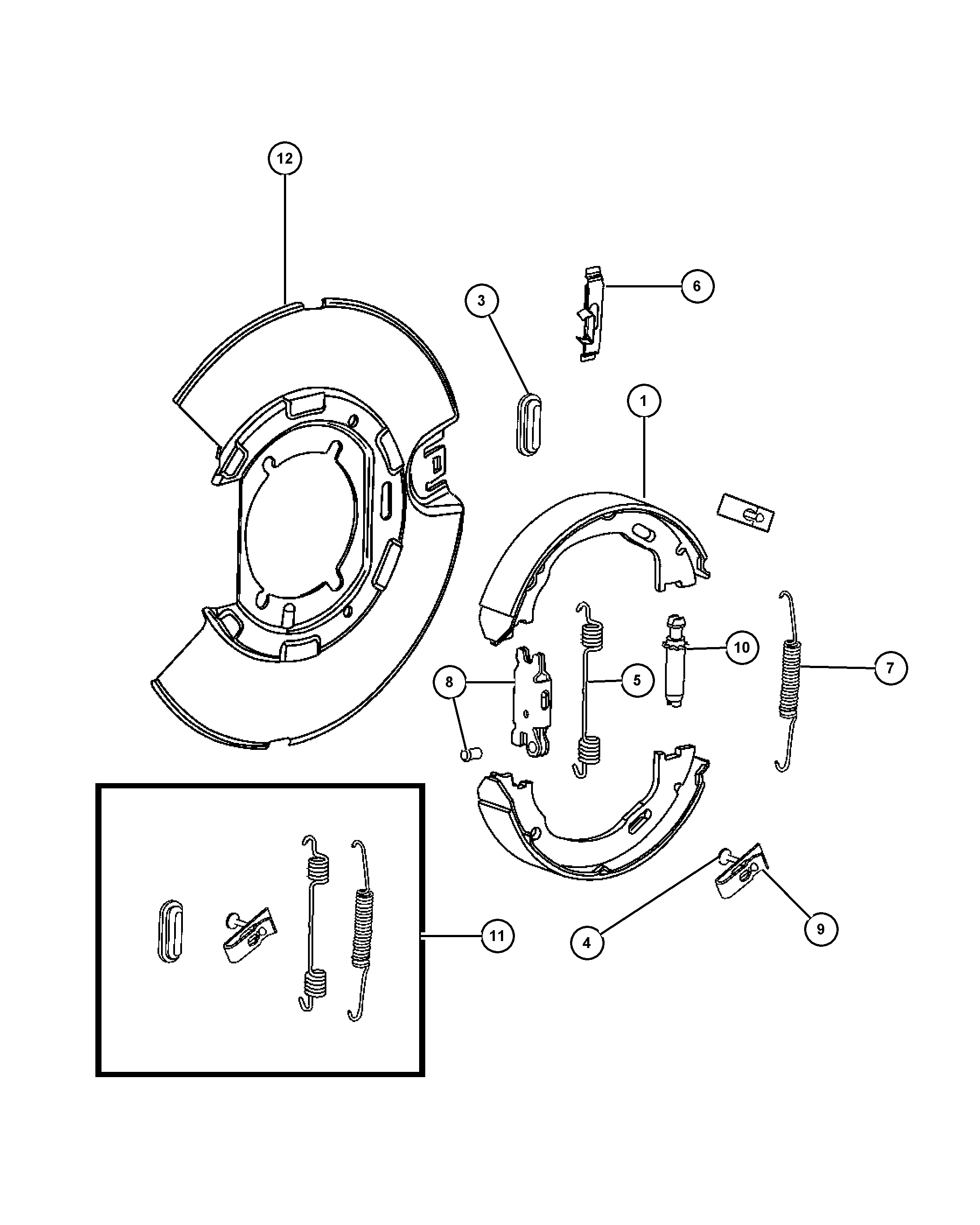 Chrysler 68020 626AA - Jarrukenkäsarja, seisontajarru inparts.fi