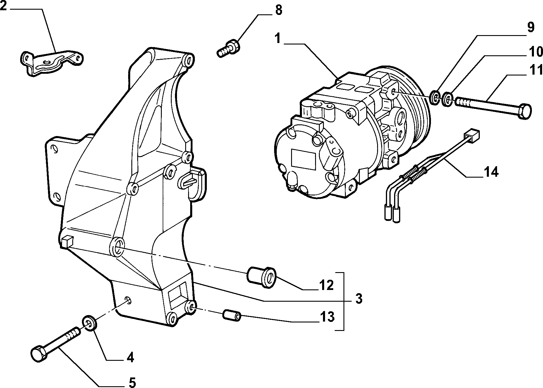 Chrysler 46782669 - Kompressori, ilmastointilaite inparts.fi