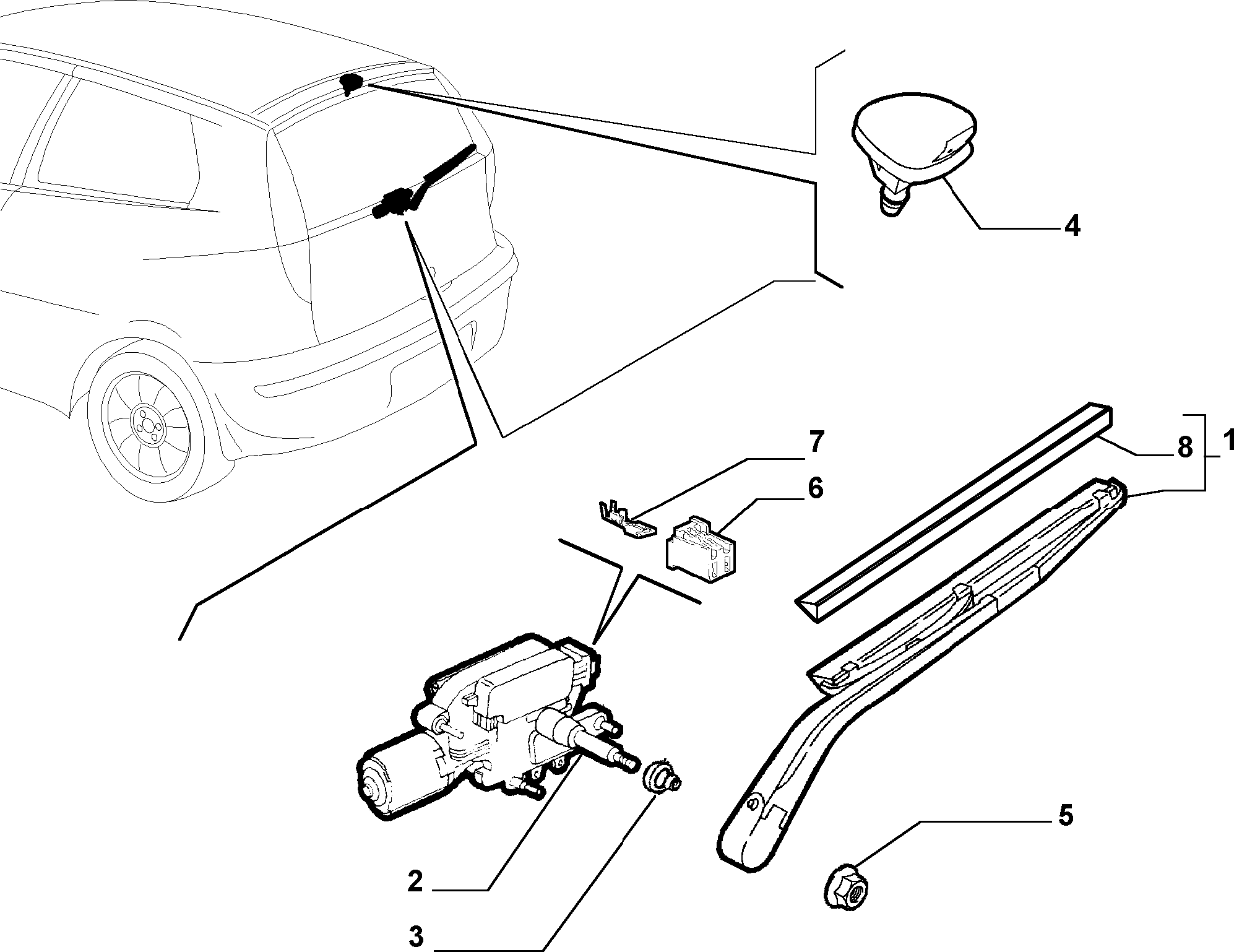 FIAT 7352 78600 - Tuulilasinpyyhkimen varsi, lasinpesu inparts.fi