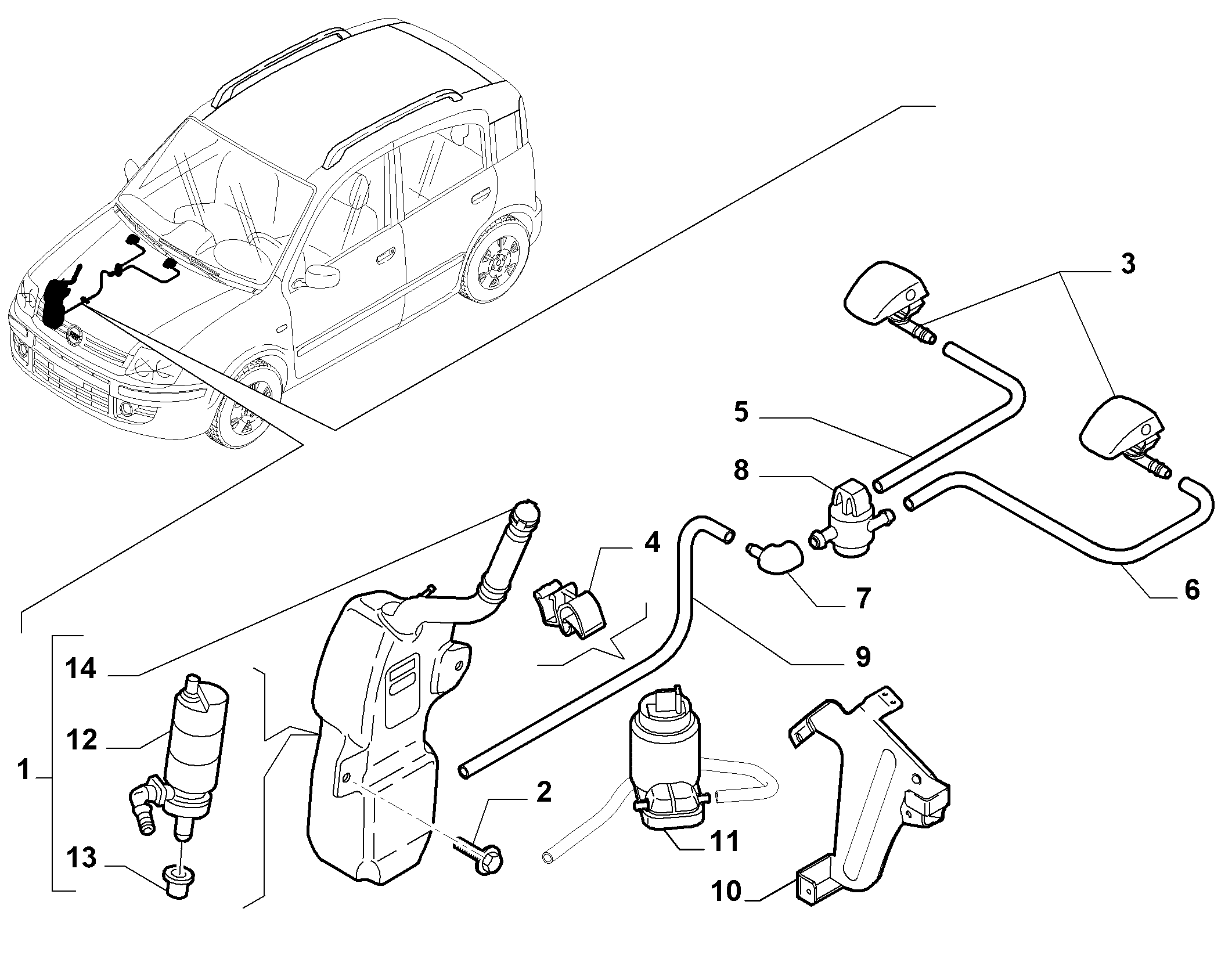 FIAT 71738957 - Pesunestesäiliö, lasinpesu inparts.fi