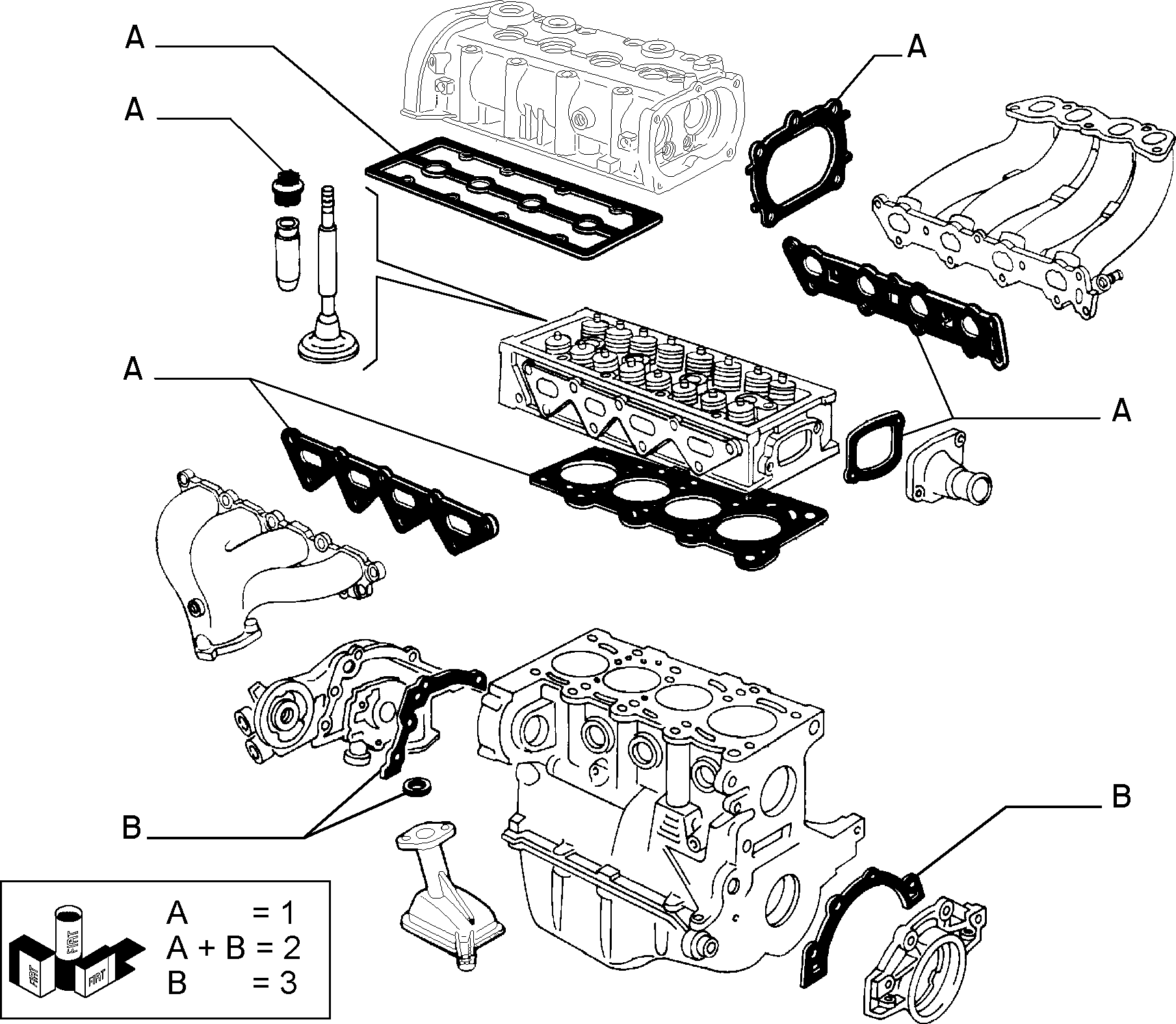 FIAT 71728839 - Tiivistesarja, kampikammio inparts.fi