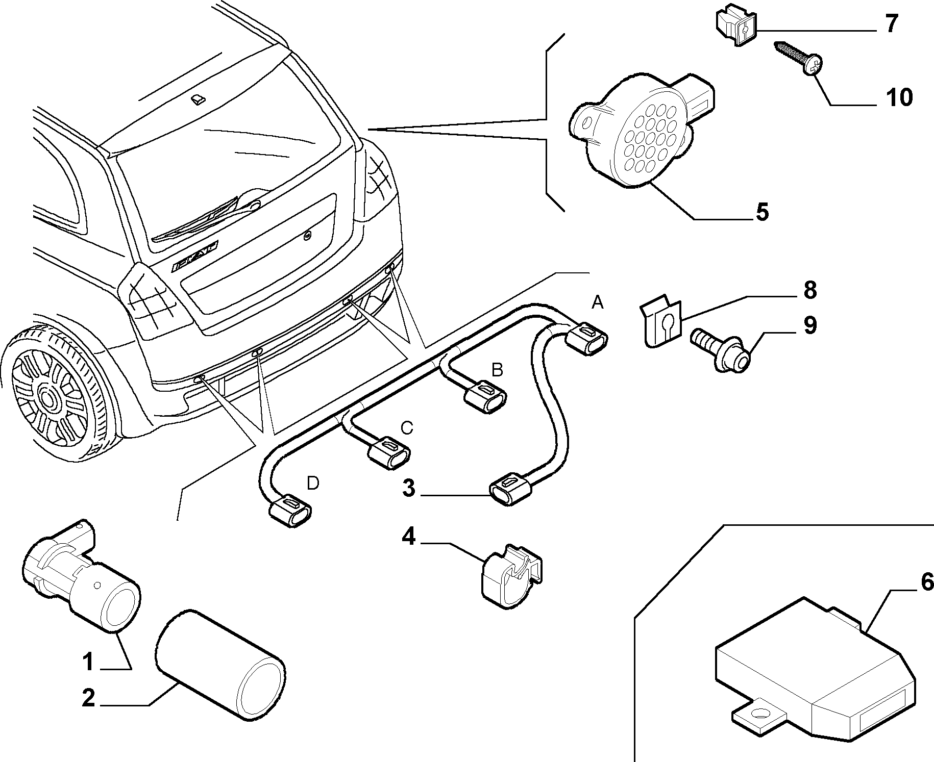 FIAT 735393479 - Sensori, pysäköintitutka inparts.fi