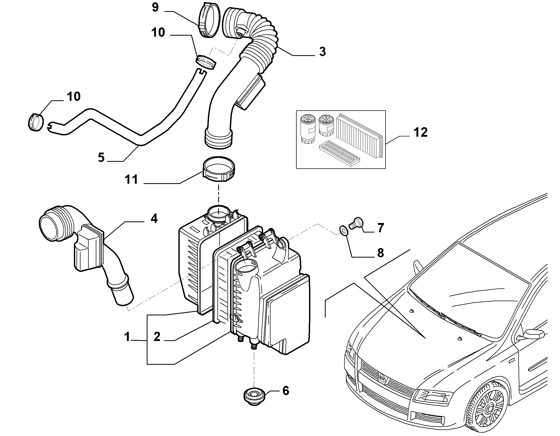 FIAT 46809151 - Ilmansuodatin inparts.fi