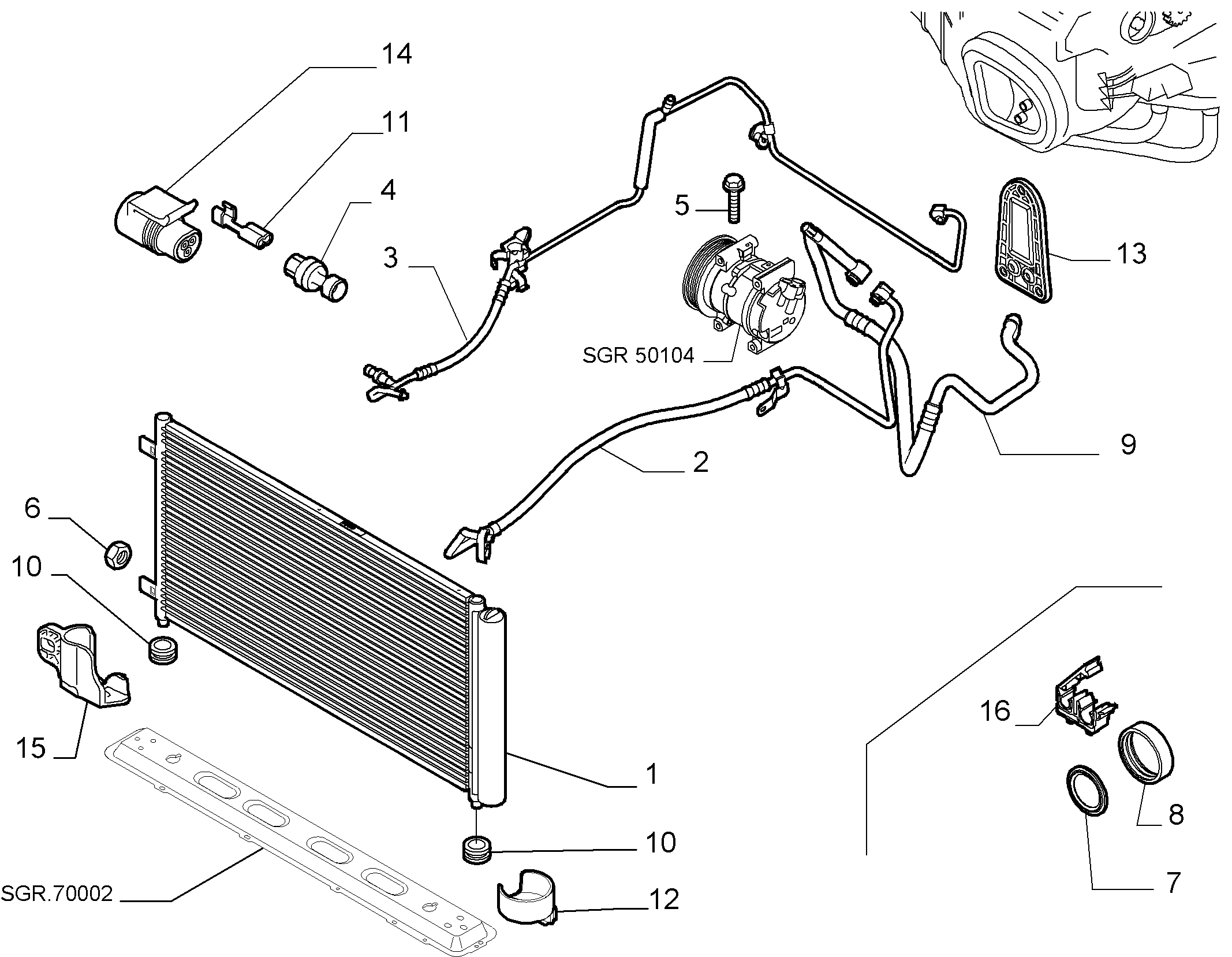 Opel 51826520 - Lauhdutin, ilmastointilaite inparts.fi