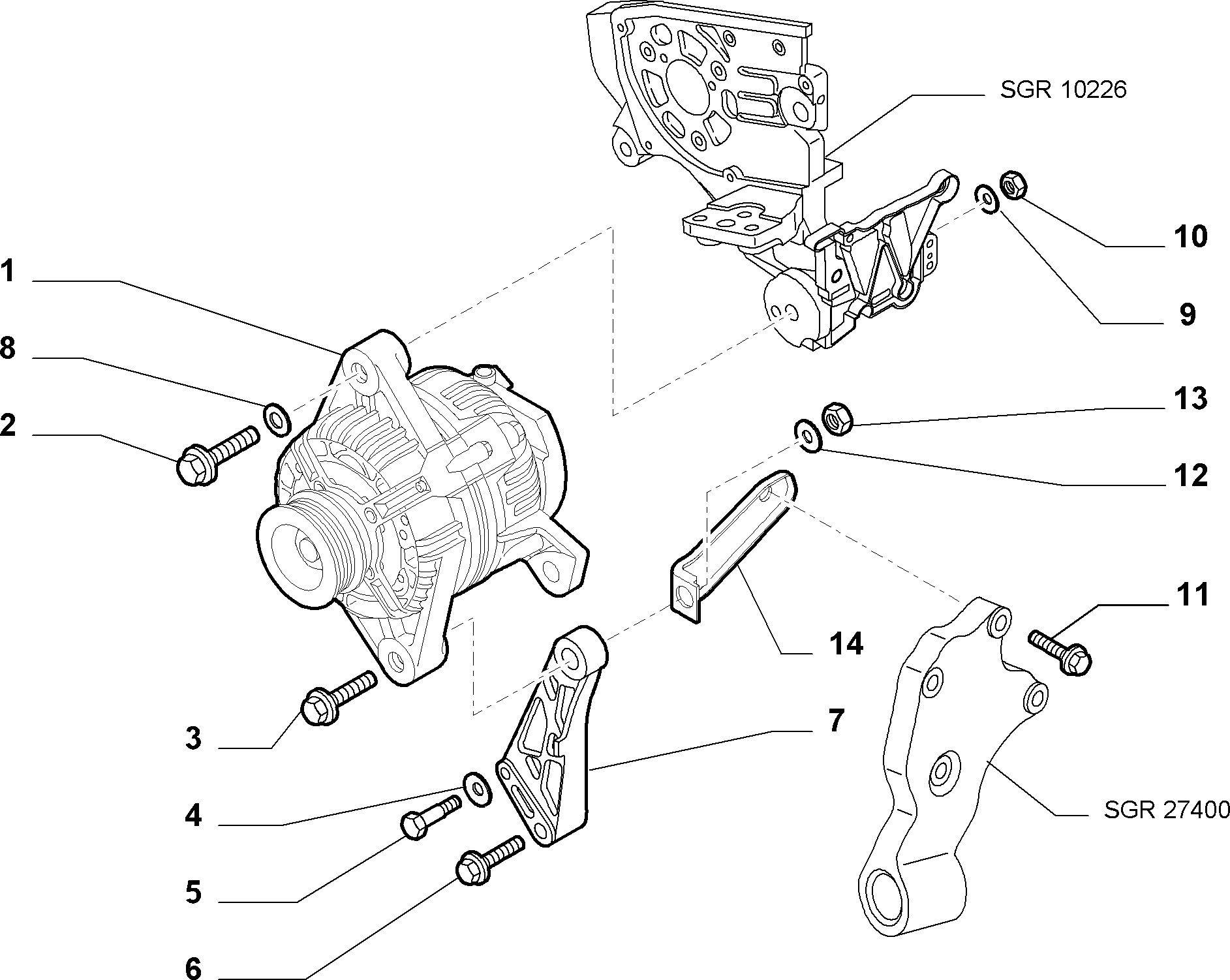 FIAT 14496721 - Asennussarja, ohjausvipu inparts.fi