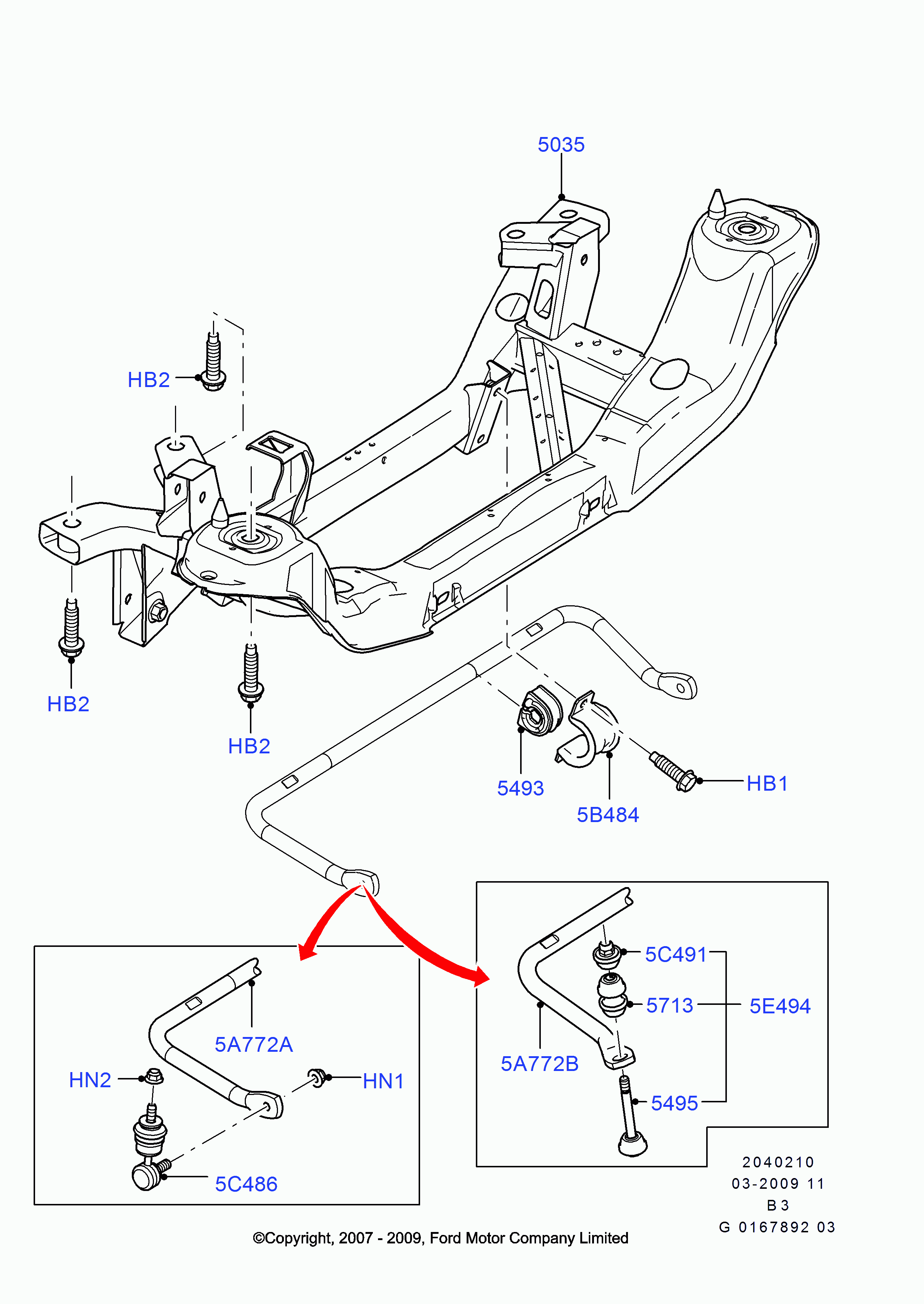 FORD 1719542 - Tanko, kallistuksenvaimennin inparts.fi