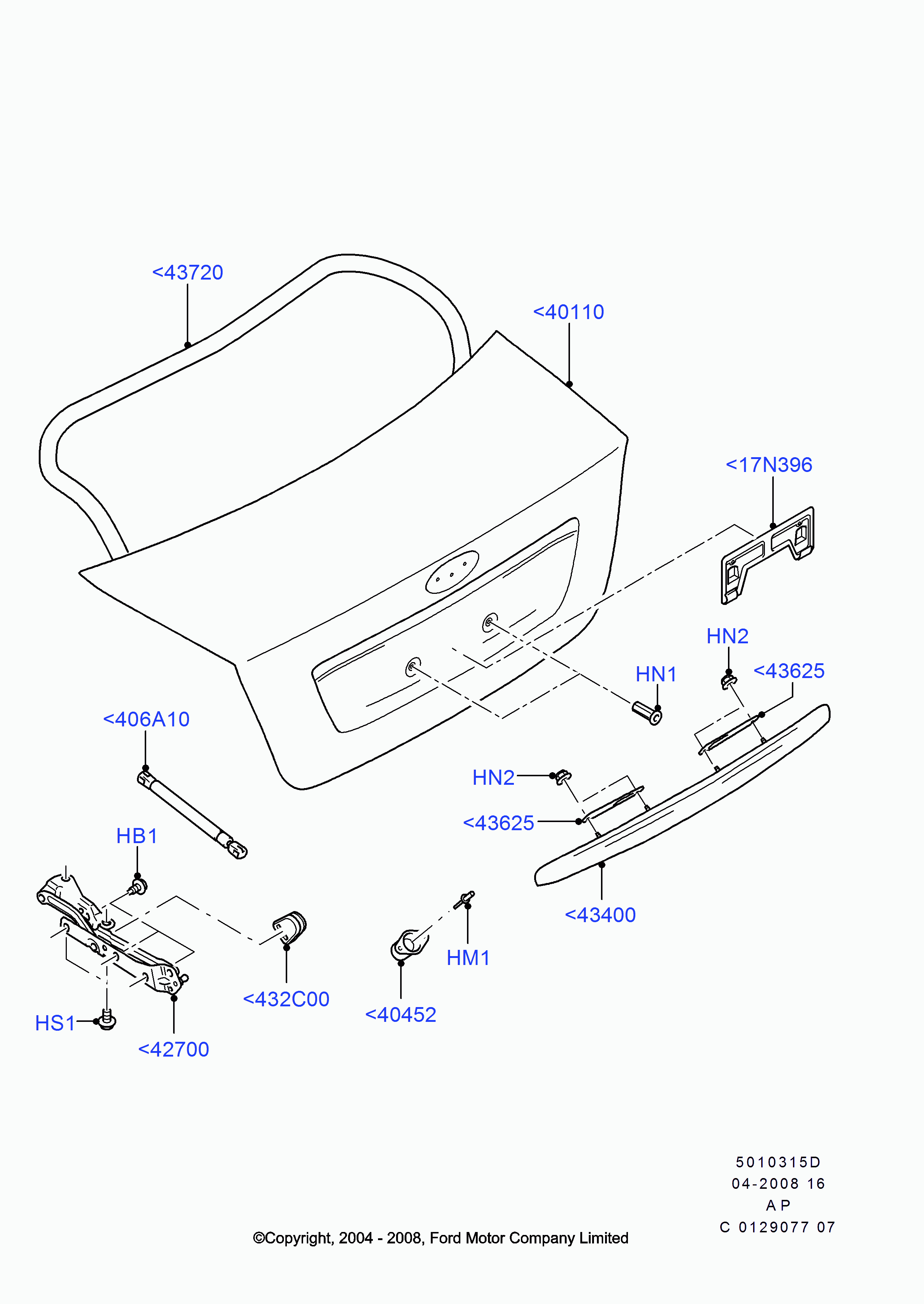 FORD 1 692 162 - Kaasujousi, tavaratila inparts.fi